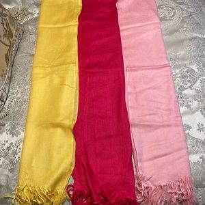 Pashmina Ladies scarfs Yellow Pink Fuchsia And white NWT